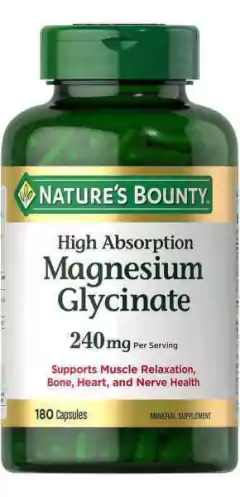 Magnesium Glycinate 240mg Suplemento Nature's Bounty 180 Cap - Exp 07/28