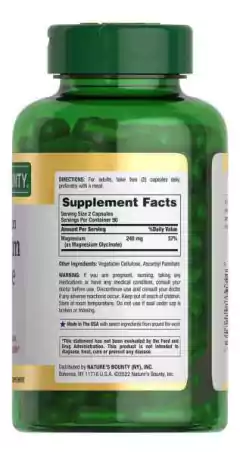 Magnesium Glycinate 240mg Suplemento Nature's Bounty 180 Cap - Exp 07/28 - comprar online