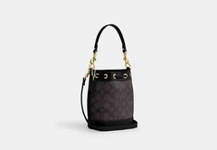 Bolsa Coach Mini Bucket Bag Gold Walnut Black na internet