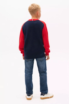 Sweater Tommy Hilfiger Menino Vermelho/Branco e Azul Marinho - TH112- Tamanho 4 - 5 anos - Mimos de Orlando