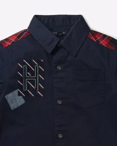 Camisa Tommy Hilfiger Manga Comprida Azul Marinho - TH198 - Tamanho 4 - 5 anos - loja online