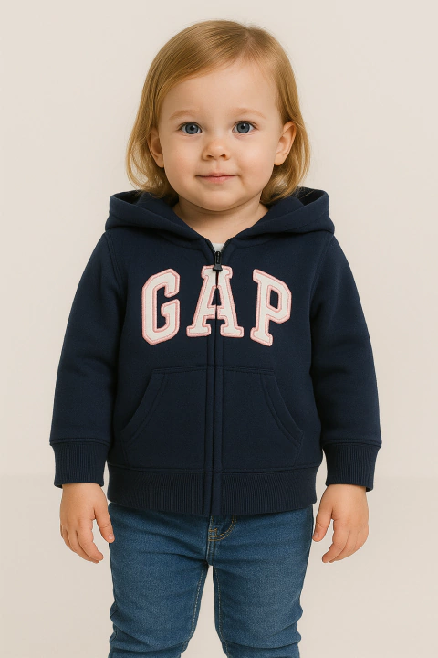 Moletom Ziper Gap Azul Marinho Logo - GAP624 - Tamanho 2 anos - comprar online