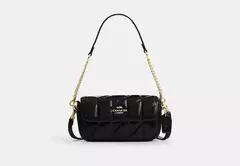Bolsa Coach Hailey Flap Bag With Quilting - Preta - comprar online