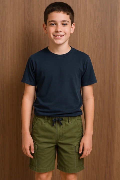 Bermuda Sarja Ralph Lauren Verde Militar - RL120 - Tamanho 12 anos - comprar online