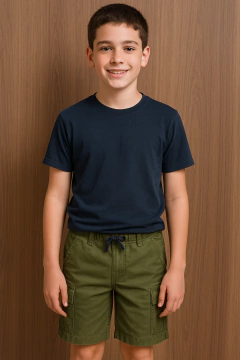 Bermuda Sarja Ralph Lauren Verde Militar - RL120 - Tamanho 14 anos - comprar online