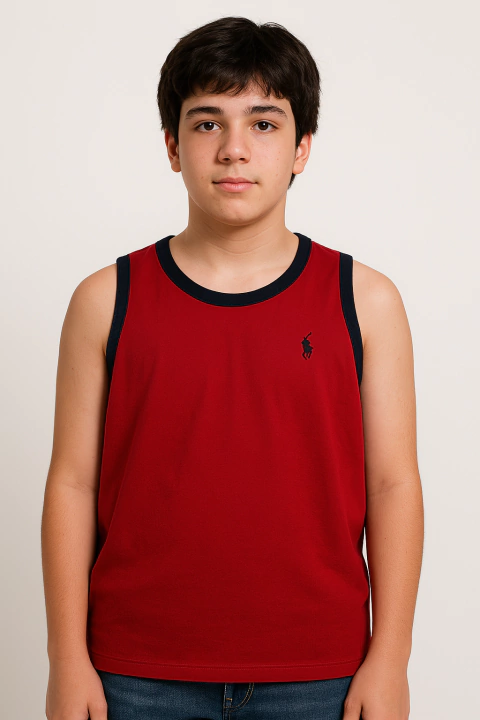 Regata Infantil Ralph Lauren Vermelha/Azul Marinho - RL0943 - Tamanho 10 - 12 anos - comprar online