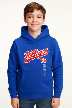 Moletom Capuz Tommy Hilfiger Menino Bordado Azul - TH401 - Tamanho 12 - 14 anos - comprar online