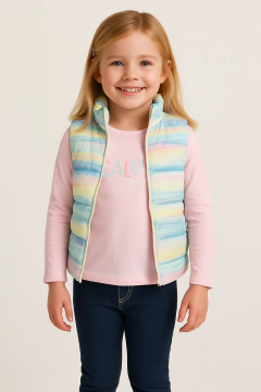 Conjunto Calvin Klein 3 peças Colete Rainbow - CK9646 - Tamanho 6 anos - comprar online