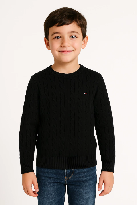 Sweater Tommy Hilfiger Menino Azul Marinho - TH189- Tamanho 6 - 7 anos - comprar online
