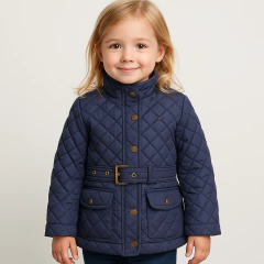 Jaqueta Tommy Hilfiger Quilted - Azul Marinho - TH6713 - Tamanho 4 - 5 anos - comprar online