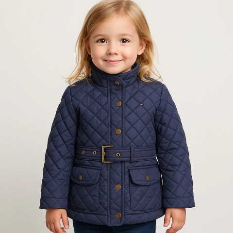 Jaqueta Tommy Hilfiger Quilted - Azul Marinho - TH6713 - Tamanho 4 - 5 anos - comprar online