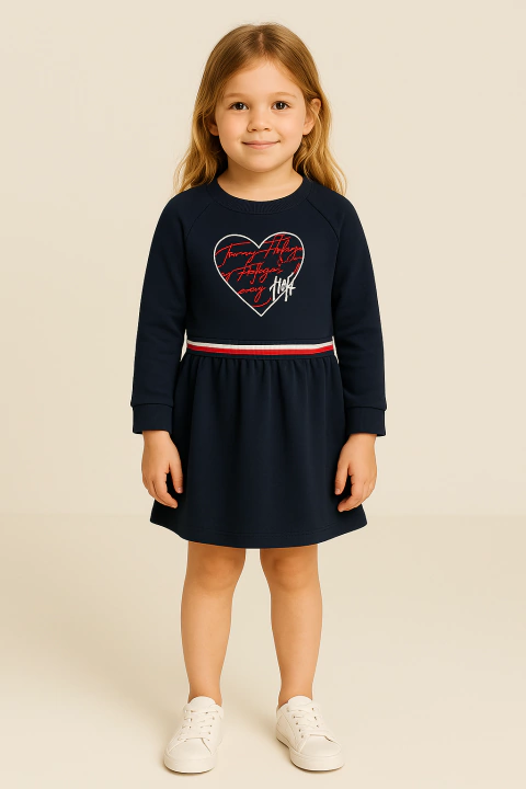 Vestido Infantil Tommy Hilfiger Moletom - TH3006 - Tamanho 6X - comprar online