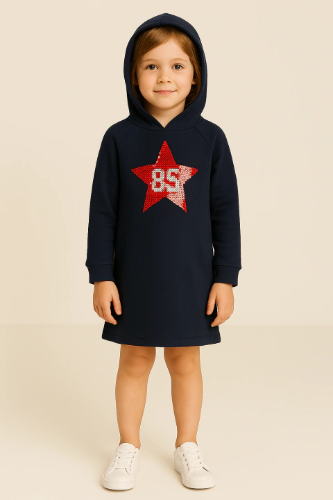 Vestido Moletom Tommy Hilfiger Star - TH8585 - Tamanho 7 anos - comprar online