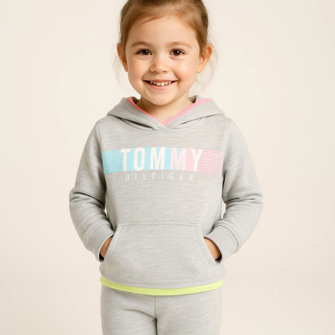 Conjunto Moletom Infantil Tommy Hilfiger Cinza - TH1698 - Tamanho 6 anos - comprar online