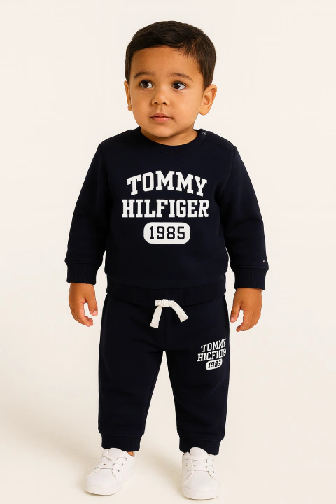 Conjunto Moletom Baby Tommy Hilfiger Azul Marinho - TH818 - Tamanho 24 meses - comprar online