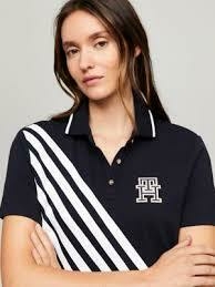 Vestido Feminino Polo Lista Diagonal Tommy Hilfiger Azul Marinho - TH2765 - Tamanho M na internet