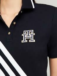 Vestido Feminino Polo Lista Diagonal Tommy Hilfiger Azul Marinho - TH2765 - Tamanho M - Mimos de Orlando