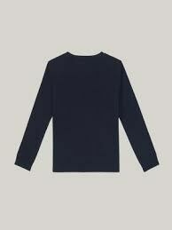 Camiseta Manga Longa Tommy Hilfiger Azul Marinho - TH0046 - Tamanho 8 - 10 anos - Mimos de Orlando