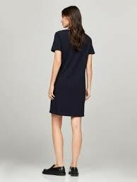 Vestido Feminino Polo Lista Diagonal Tommy Hilfiger Azul Marinho - TH2765 - Tamanho M - loja online