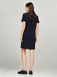 Vestido Feminino Polo Lista Diagonal Tommy Hilfiger Azul Marinho - TH2765 - Tamanho P - Mimos de Orlando