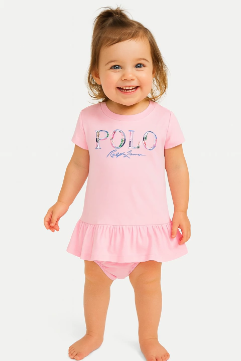 Vestido & Calcinha Ralph Lauren rosa - RL4090 - Tamanho 24 meses - comprar online