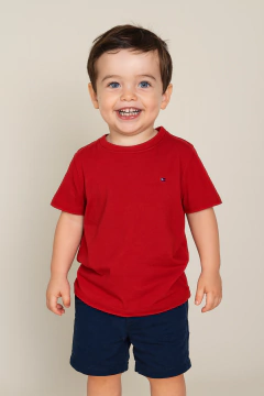 Camiseta Tommy Hilfiger Vermelha- TH0486 - Tamanho 2 - 3 anos - comprar online