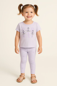 Conjunto Camiseta e Legging Gap Infantil Bailarina Lilás Claro - Tamanho 5 anos - comprar online