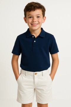 Bermuda sarja Ralph Lauren Gelo - Menino - RL8800 - Tamanho 12 anos - comprar online