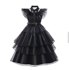 Fantasia Wandinha Premium - Tamanho 5 - 6 anos