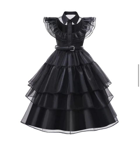 Fantasia Wandinha Premium - Tamanho 5 - 6 anos