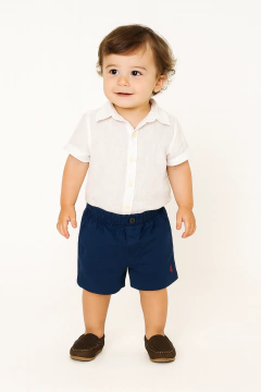 Short de Algodão com Logo Bordado Ralph Lauren - Tamanho 12 meses - comprar online