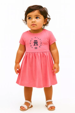 Vestido Tommy Hilfiger Pink- TH8109- Tamanho 18 meses - comprar online