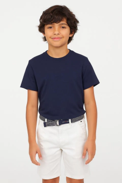 Bermuda Sarja Tommy Hilfiger Creme com cinto - TH9612 - Tamanho 12 anos na internet