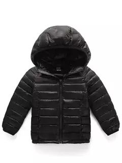Jaqueta Puffer Infantil Ultraleve - Cor Preto - Tamanho 2 - 3 anos