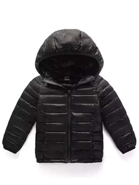 Jaqueta Puffer Infantil Ultraleve - Cor Preto - Tamanho 2 - 3 anos