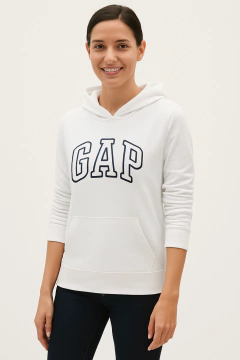 Moletom Gap Feminino Logo Hoodie Branco -GAP0346 - Tamanho GG - comprar online