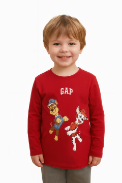 Camiseta Manga Longa Gap Vermelha Paw Patrol - GAP07 - Tamanho 3 anos - comprar online