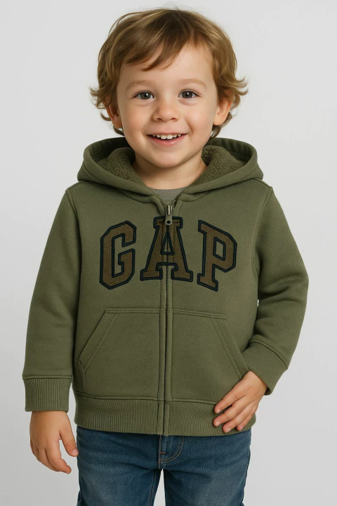 Moletom Gap Ziper Forrado Sherpa Verde - GAP213 - Tamanho 4 anos - comprar online
