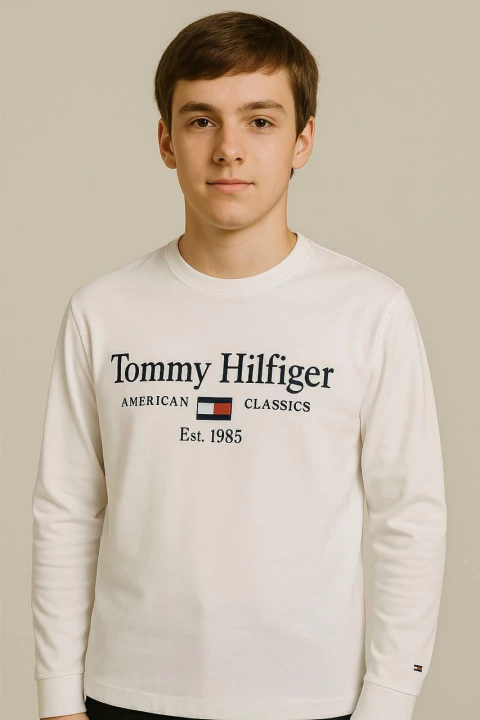 Camiseta Manga Longa Tommy Hilfiger Branca - TH1652 - Tamanho 16 - 18 anos - comprar online