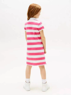 Vestido Polo Tommy Hilfiger Stripe Rosa - TH665A - Tamanho 8 - 10 anos - loja online