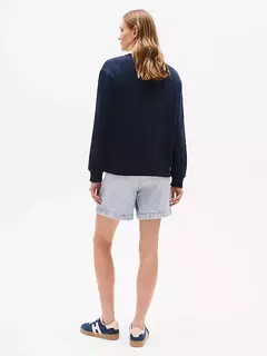 Moletom Tommy Hilfiger Feminino Azul Marinho - TH6292 - Tamanho G - loja online