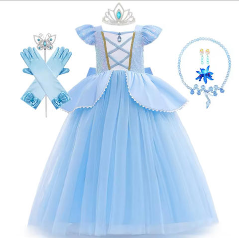 Fantasia Infantil Cinderela Premium - Tamanho 4 - 5 anos