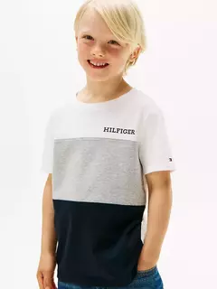 Camiseta Tommy Hilfiger Colorblock - TH7262 - Tamanho 8 - 10 anos - comprar online