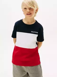 Camiseta Tommy Hilfiger Colorblock - TH8078 - Tamanho 12 - 14 anos - comprar online