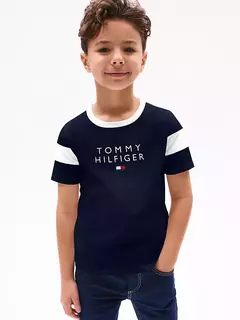 Camiseta Tommy Hilfiger Azul Marinho - TH7576 - Tamanho 4 - 5 anos - comprar online