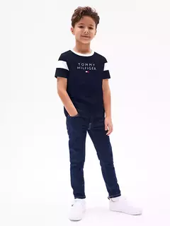 Camiseta Tommy Hilfiger Azul Marinho - TH7576 - Tamanho 4 - 5 anos na internet