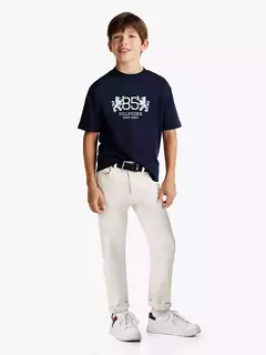 Camiseta Tommy Hilfiger Azul Marinho Bordado - TH2524 - Tamanho 4 - 5 anos - Mimos de Orlando