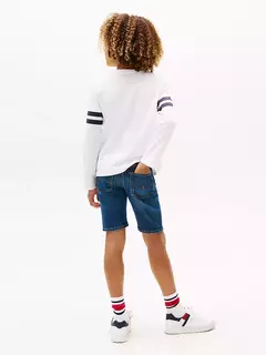 Camiseta Manga Longa Tommy Hilfiger Branca - TH5272- Tamanho 12 - 14 anos - Mimos de Orlando