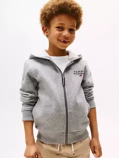 Moletom Tommy Hilfiger Ziper Cinza Escuro Ziper - TH5878 - Tamanho 6 - 7 anos - comprar online