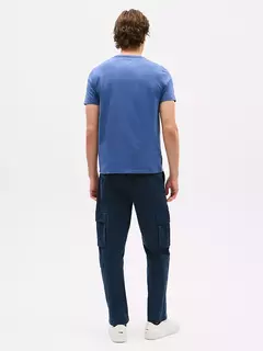 Camiseta Masculina Tommy Hilfiger Azul Escuro Regular Fit - TH695 - Tamanho P - loja online